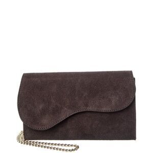 Persaman New York Dora Suede Clutch, Brown